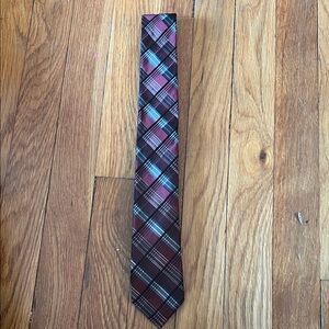 Black Brown 1826 Plaid Tie - Red and Blue